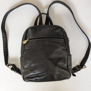Libaire USA Leather Black Brass Gold Backpack Vintage Berkeley California